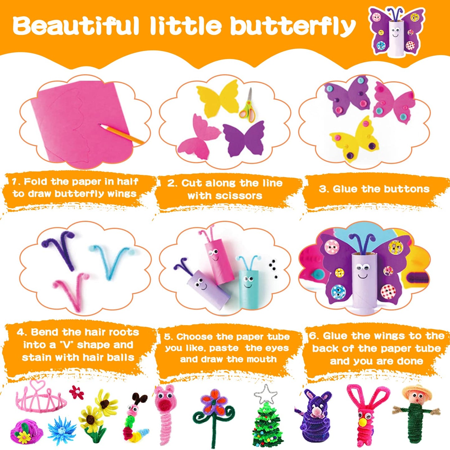 Purpledi 3300+ pieces Crafting Sets for Kids Crafting Material in Crafting Case, DIY Crafting Accessories Crafting Supplies Material Set, Crafting Gift for Birthday, Christmas, Crafting Kit Kids age 3 4 5 6 years