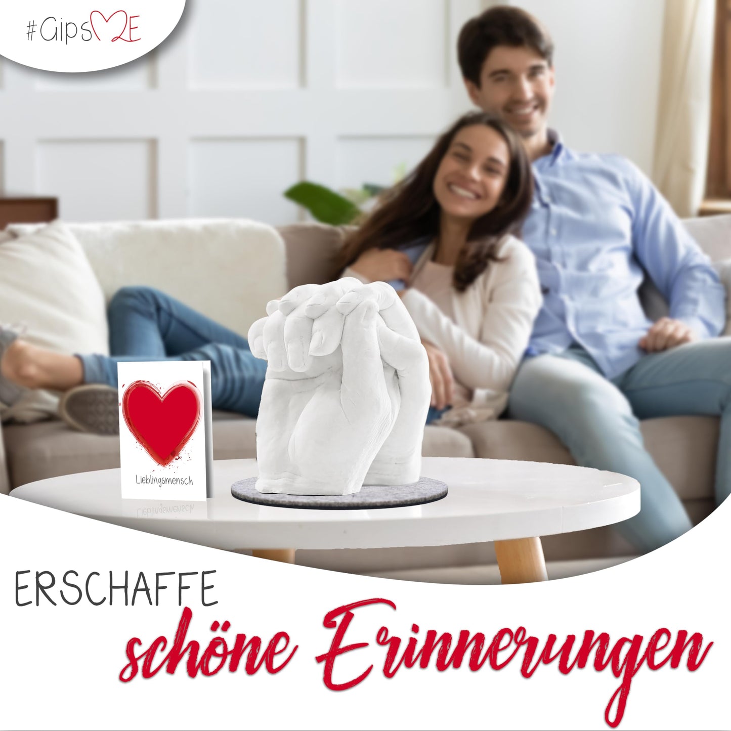 PlasterME - THE ORIGINAL - 3D Handprint Kit for Couples - Plaster Hand Impressions - Partner and Couples Gifts for Women and Men for Valentine's Day, Anniversary, Anniversary Gift for Her and Him