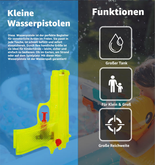 30x Water guns 15 cm colorful set - Extra large range - Small mini squirt gun - Water squirt gun for kids (30x pieces - 15 cm)