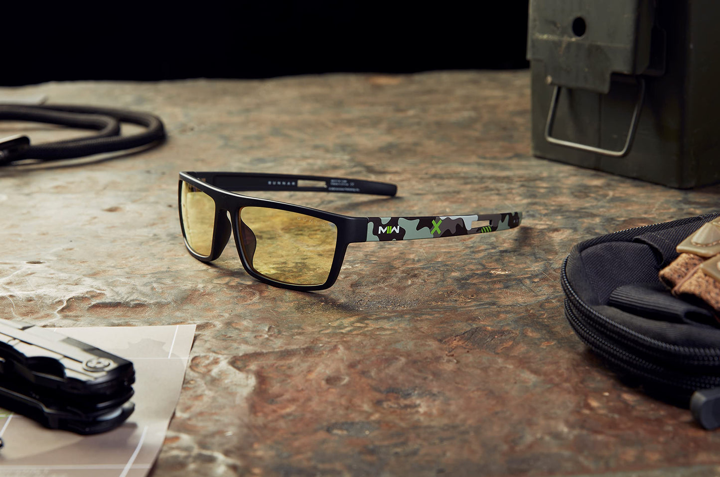 Gunnar Gaming and Computer Glasses | Model: Call of Duty Tactical Edition, Lens Color: Amber (Blocks 65% Blue Light & 100% UV Light) | Anti-Blue Light Glasses | Patented Lens