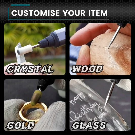 Arrowmax wireless mini rotary tool, Bluetooth, app, magnetic charging, CNC aluminum casing, grinding, polishing, etching, engraving, crafting (SGS MINI)