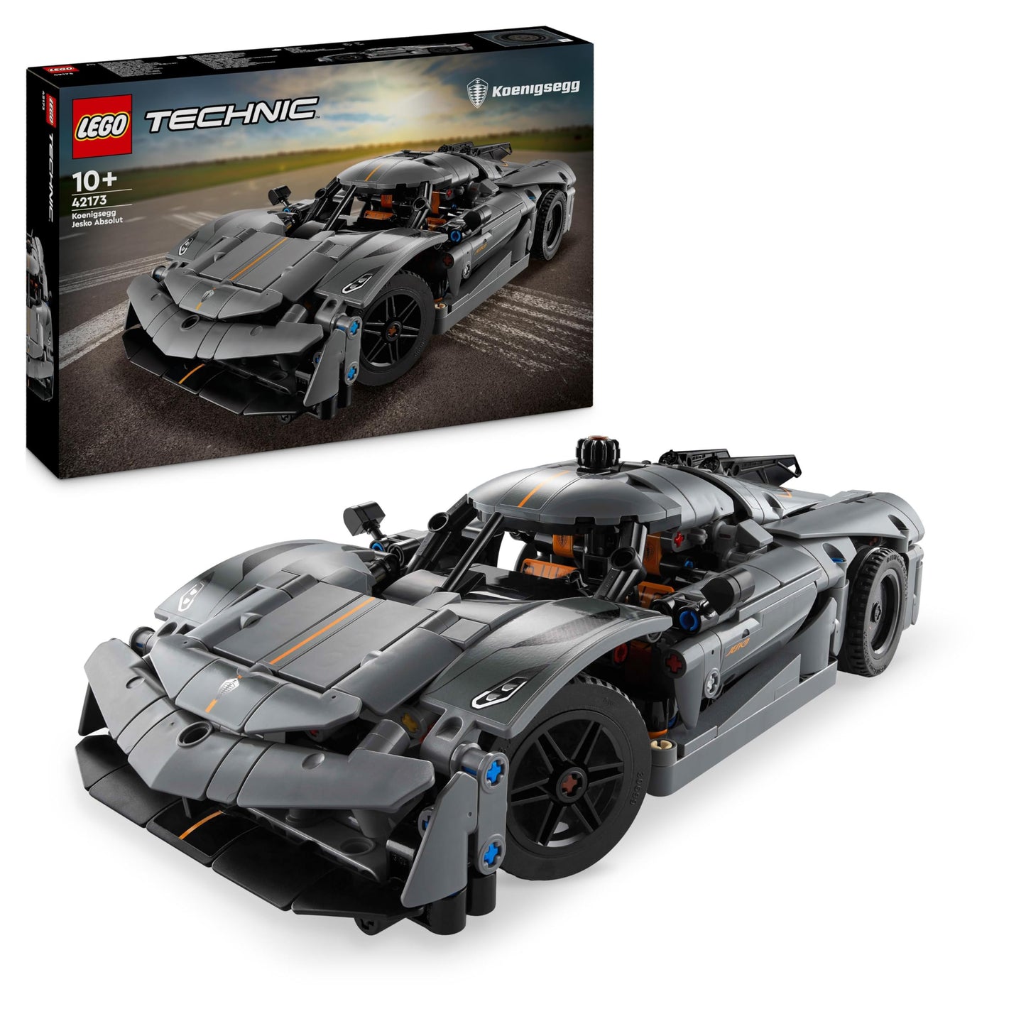 LEGO Technic Koenigsegg Jesko Absolut supercar in gray, building toy for boys and girls, toy car for kids, gift for car fans, decoration for kids' room 42173