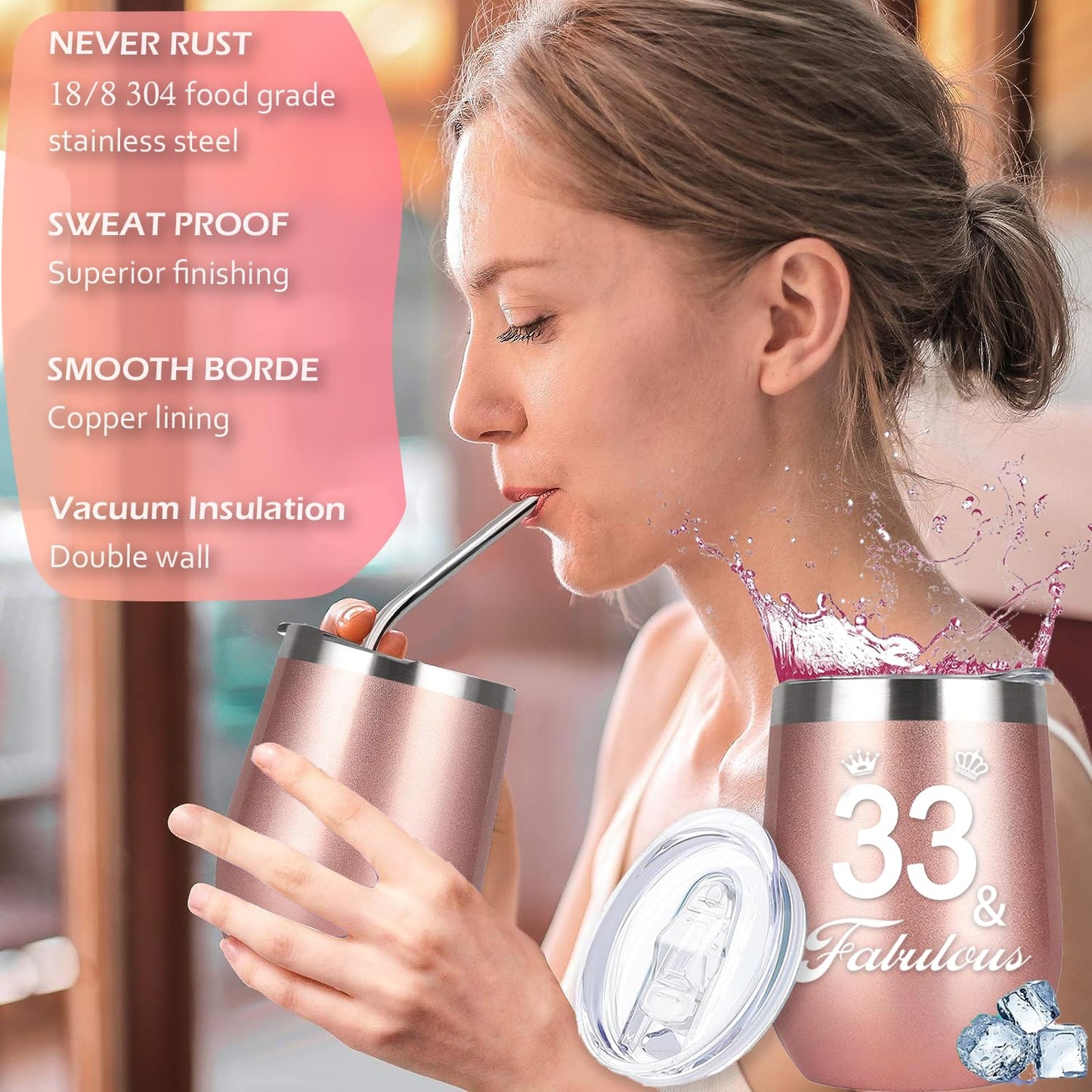 Awfrky Gifts for 33 year old women, 33rd birthday gift for women, Funny gift set for 33 year old woman aunt mom sister girlfriend niece friend wife