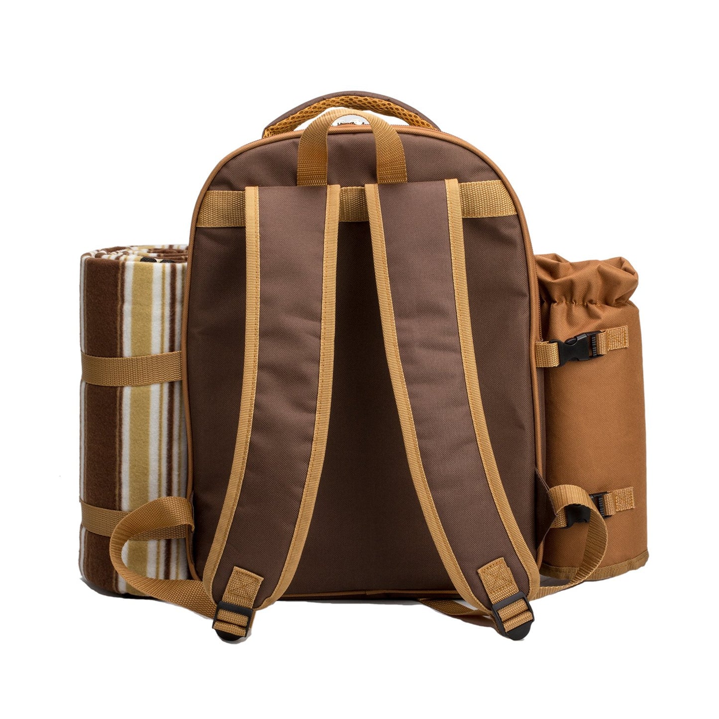 Apollo Walker picnic backpack for 2 people picnic set (set & blanket) thermal bag coolers for camping, beach, hiking Brown