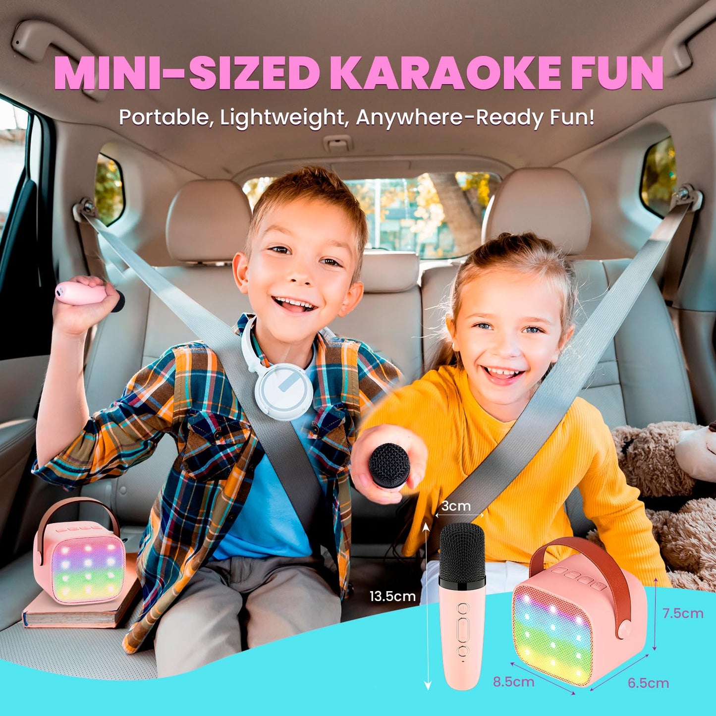 Karaoke microphone, children's karaoke machine, gifts for girls - mini karaoke machine - kids karaoke with microphone - birthday gift Children's Day - toys for 3 4 5 6 7 8 9 10+
