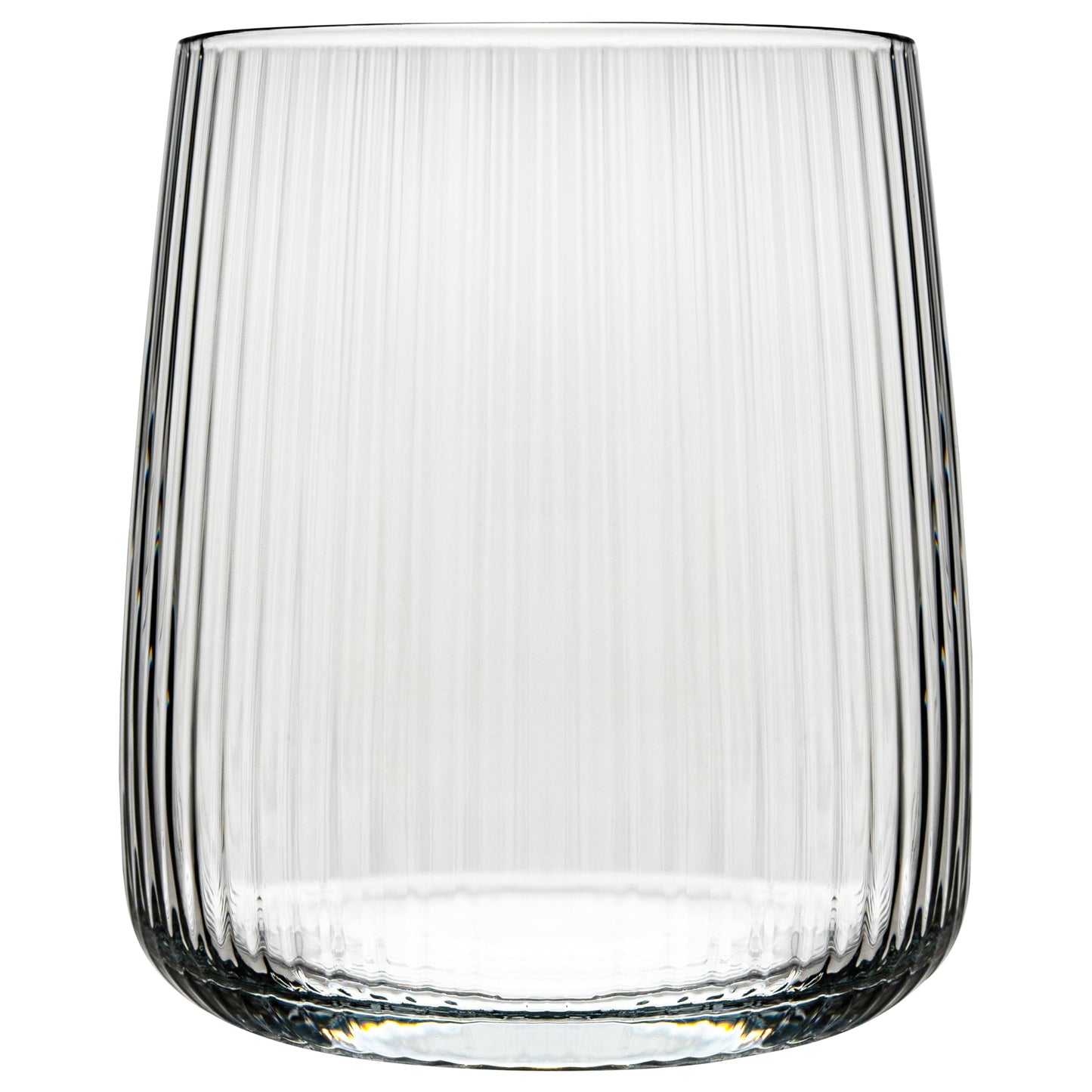 Concept Ribbed Glasses Set of 6, 320ml drinking glasses, dishwasher safe water glasses