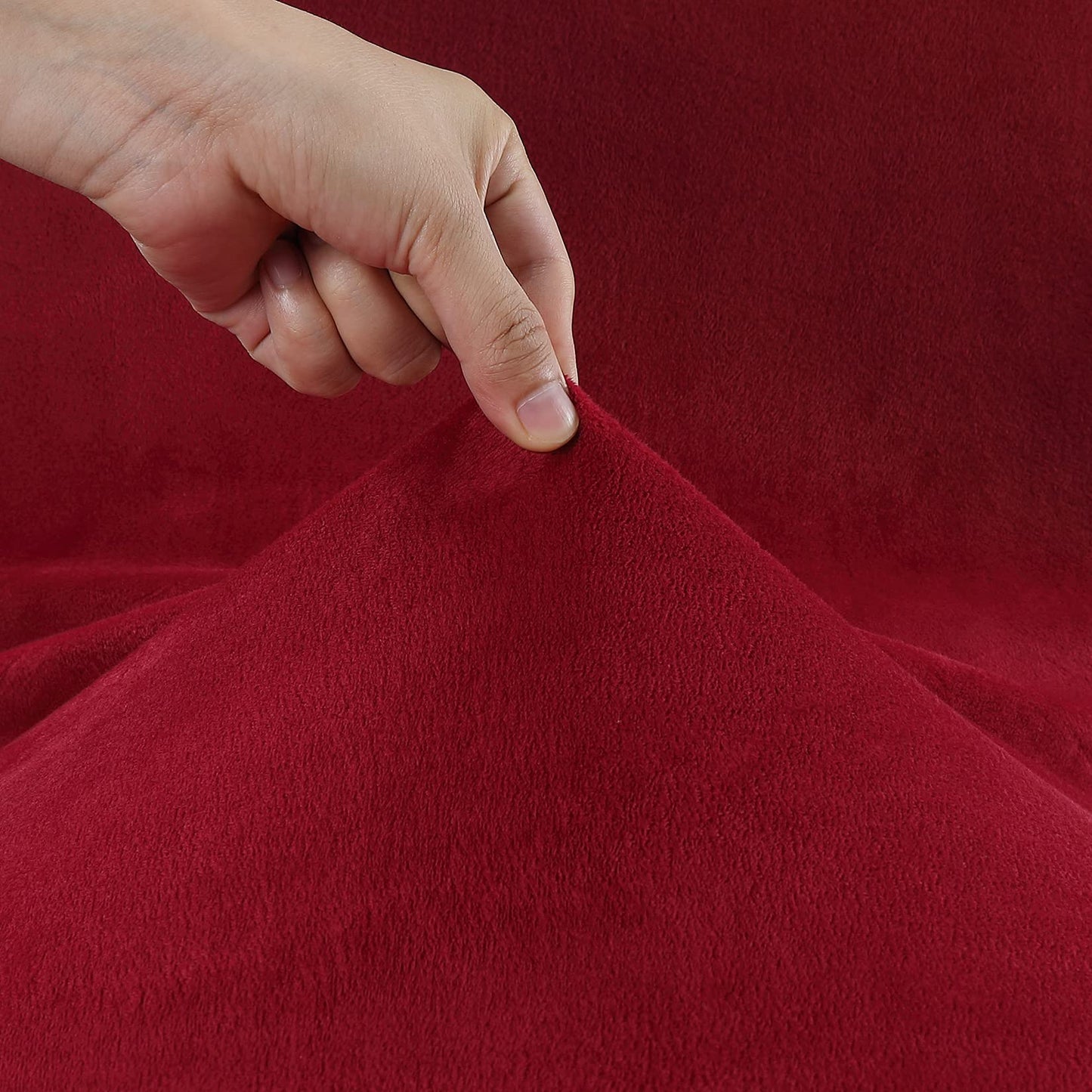 LinTimes Velvet Dining Chair Covers Stretch Chair Covers for Dining Room Velvet Chair Protection Covers Slipcover for Hotel Ceremony, Thick, Soft, Modern Style, 4-Pack Peacock Burgundy