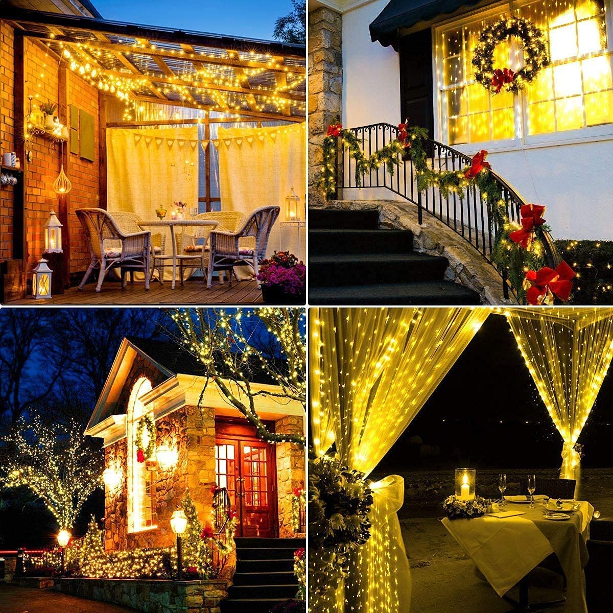 100M LED String Lights with 1000 LEDs Copper Wire, Waterproof Christmas Lighting with 8 Modes for Outdoor Indoor Decoration in Rooms, Christmas, Trees, Garden, Party, Wedding Decor, Warm White