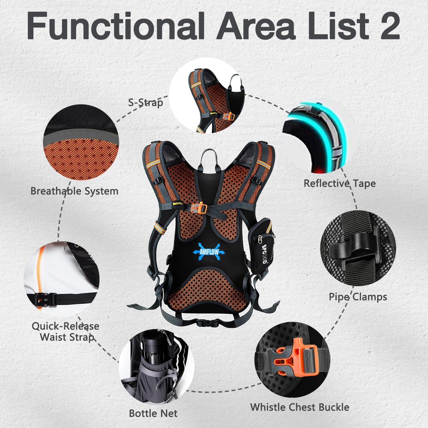 SPGOOD Cycling Backpack 20L/25L/30L (9 colors) - Waterproof Ultralight - for Women & Men Multifunctional - with Rain Cover/Helmet Cover Backpacks MTB Mountain Bike (Gray Black, 20L)