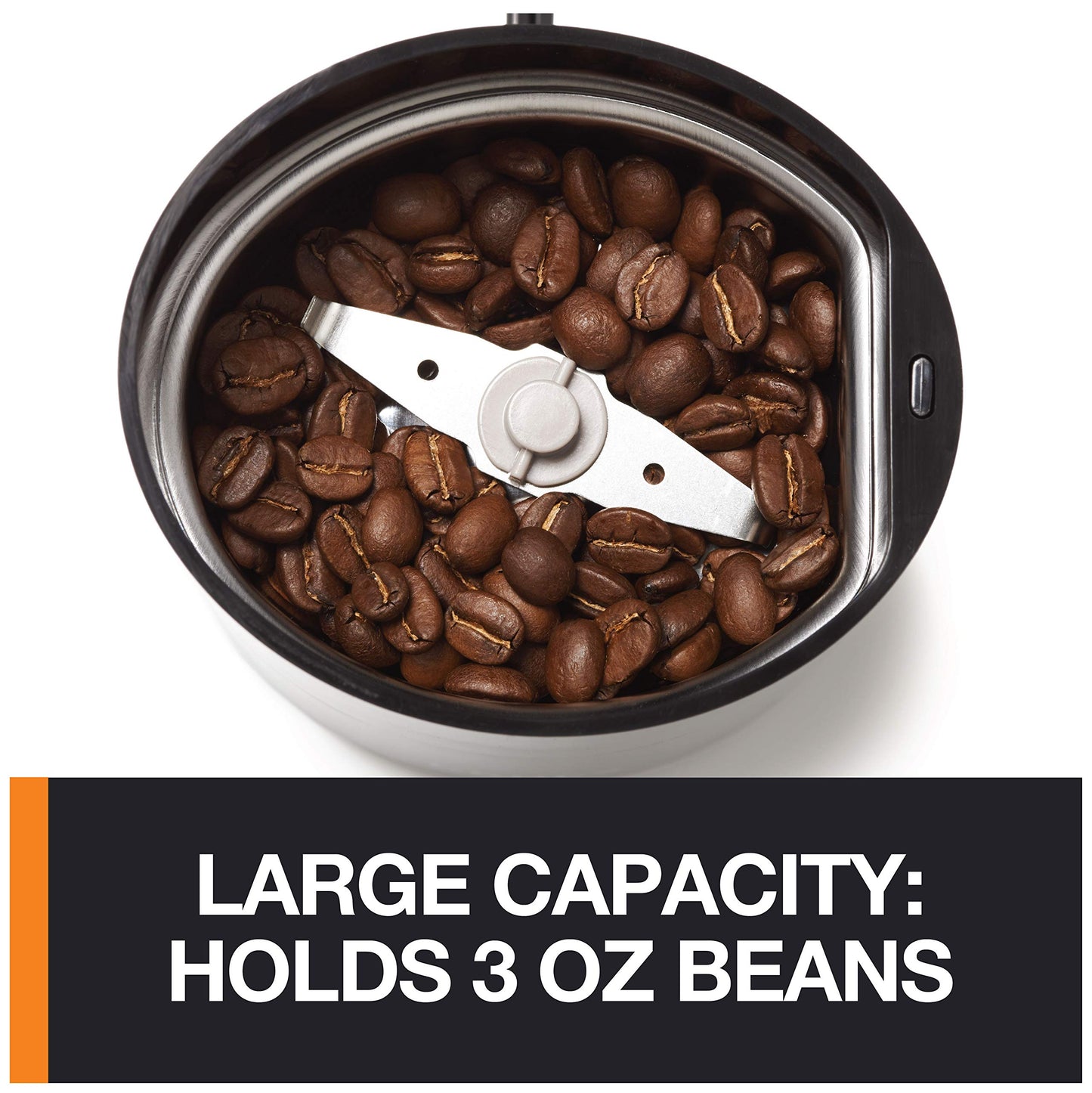 Krups F20342 Coffee and Spice Grinder in One, Powerful Motor, Adjustable Grind Size, 75g Capacity, Stainless Steel Blade, Safety Lid, Anti-Slip Feet, Black.