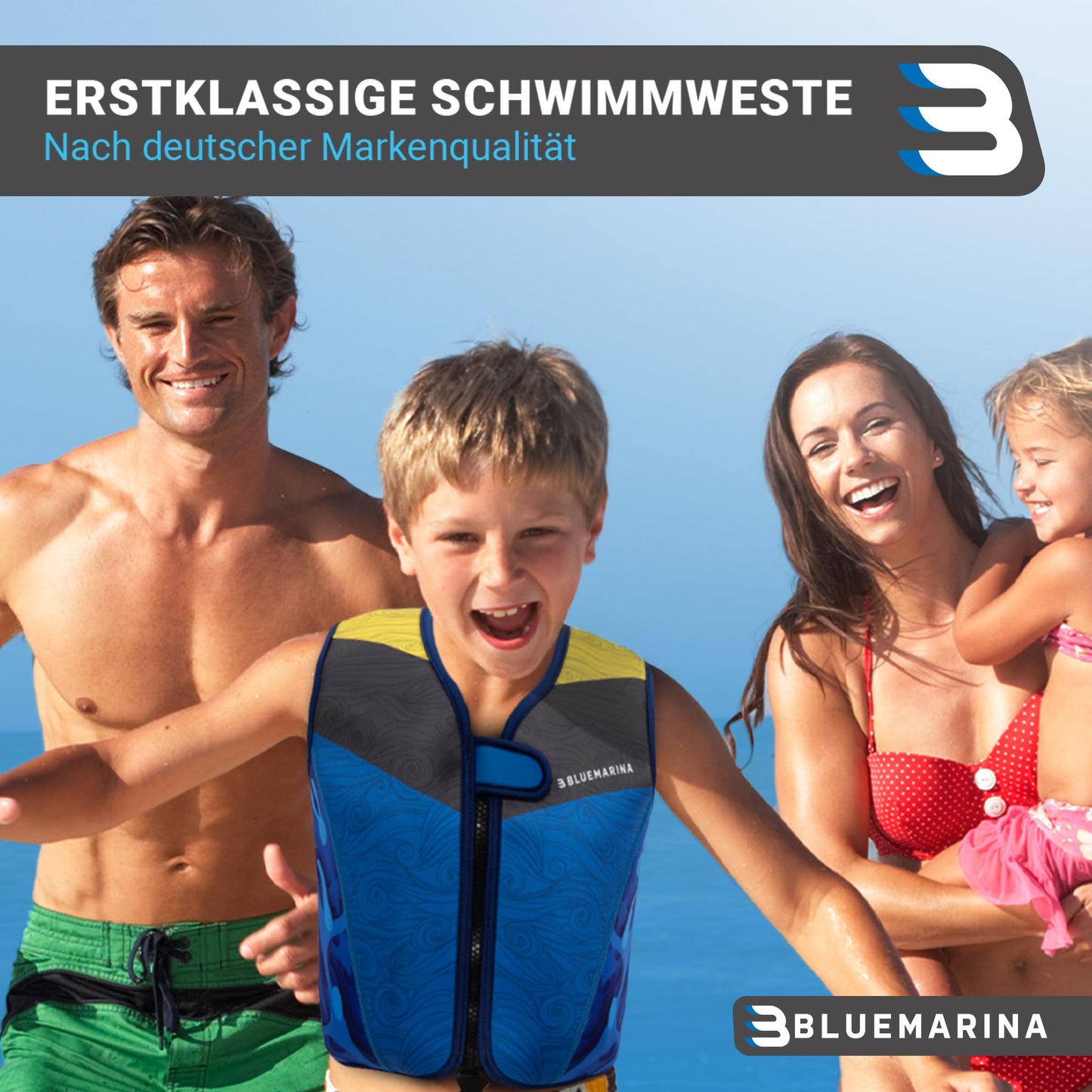 Bluemarina Children's Life Jacket | Various sizes from toddler to baby - Swim learning aid - Swim aid - Swim wings - Swim ring - Swim vest for children aged 1-9 years (Mermaid, S)