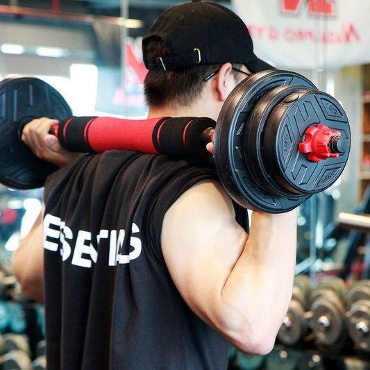 CCLIFE Dumbbell Set 2pcs Adjustable Dumbbells barbell 30kg professional dumbbell set with connecting steel tube weights