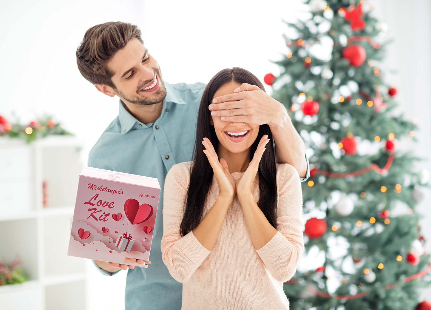 Michelangelo LOVE KIT 3D Handprint Set for Couples - Plaster hand impressions - Partner and couple gifts for women and men as wedding anniversary, anniversary gift for her and him, Valentine's Day.
