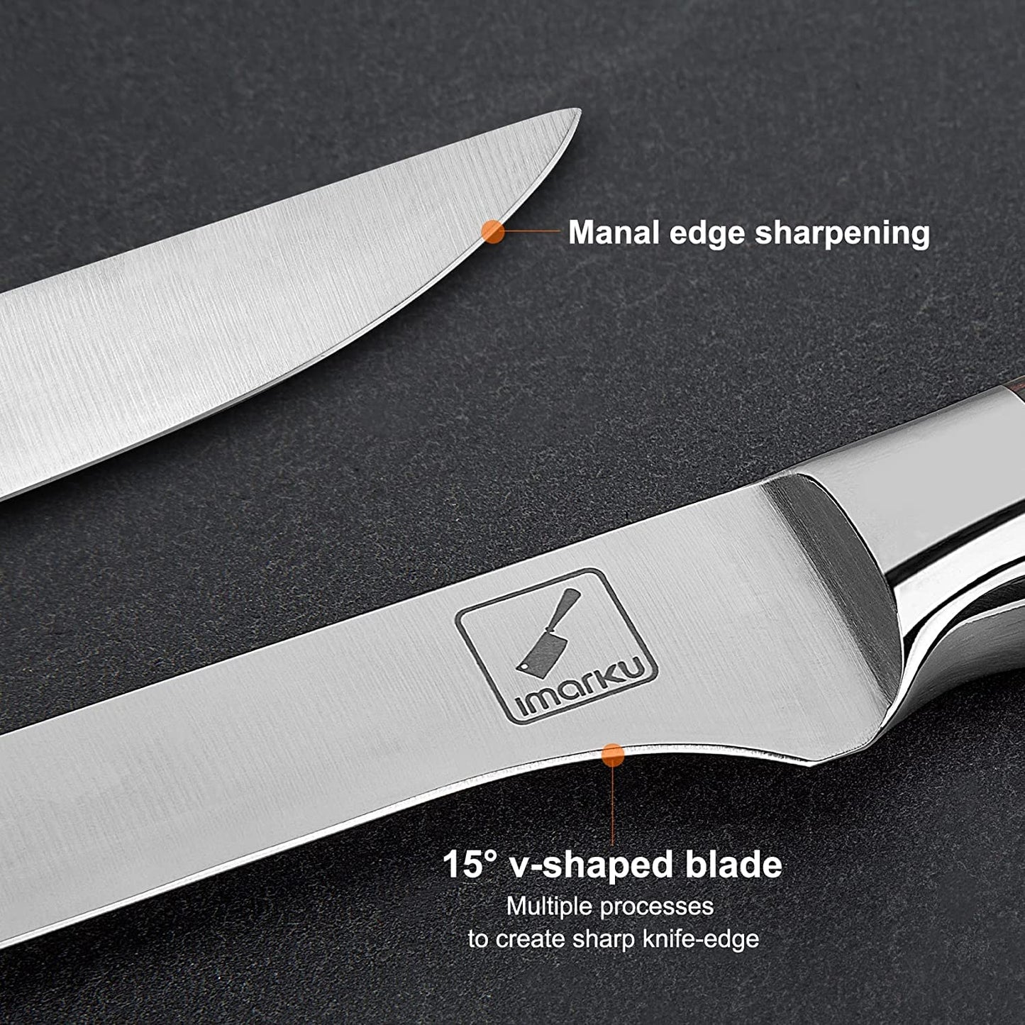 Imarku 17cm Boning Knife-Professional Fillet Knife Fish and Kitchen Knife made of German High-performance Stainless Steel with Ultra-sharp, Flexible Blade and Ergonomic Pakka Wood Handle—Father's Day Gift