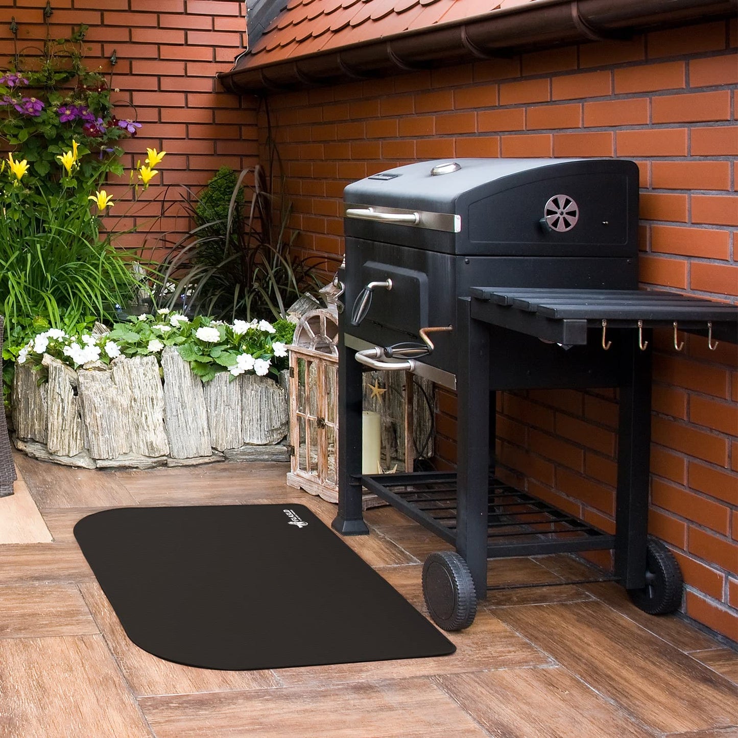 FLASLD Fireproof mat for indoor, flame-resistant mat for outdoor, fiberglass carpet for stove and chiminea, ember protection mat for wood stoves (32×48 inch)