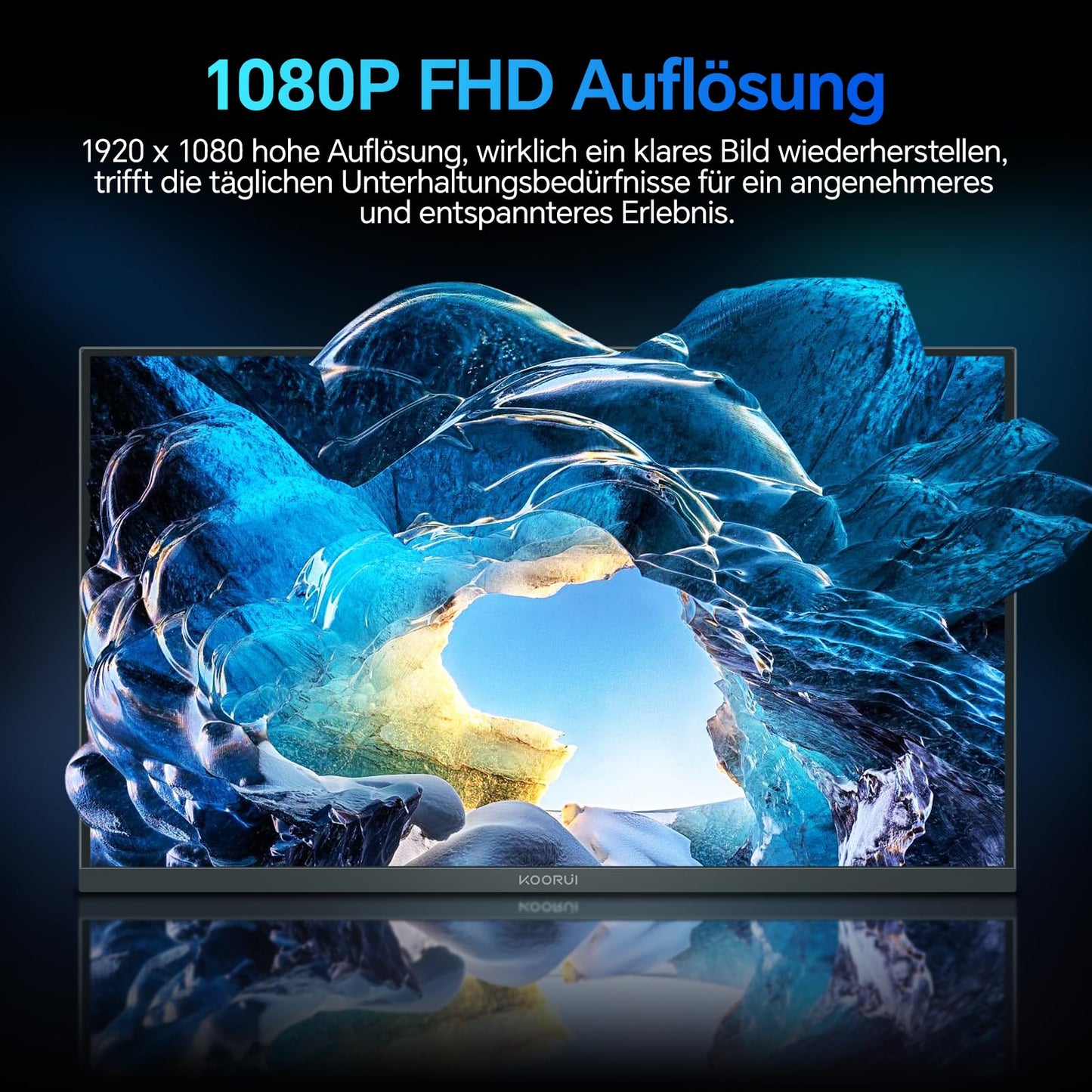 KOORUI E2412F 24-inch monitor, FHD 1920 x 1080 100Hz PC monitor, HDMI 1.4, eye care screen, 5ms GtG, tilt angle of 5° to 15°, VESA 100 x 100mm.
