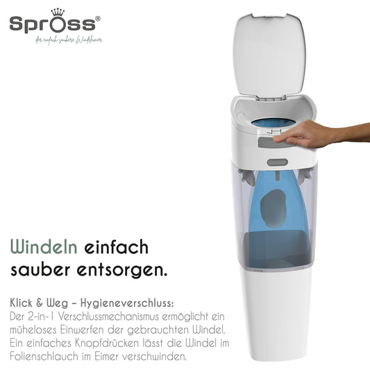 Spross Refill Cassettes for Spross Diaper Pail - 12 Pack - Helps prevent unpleasant odors