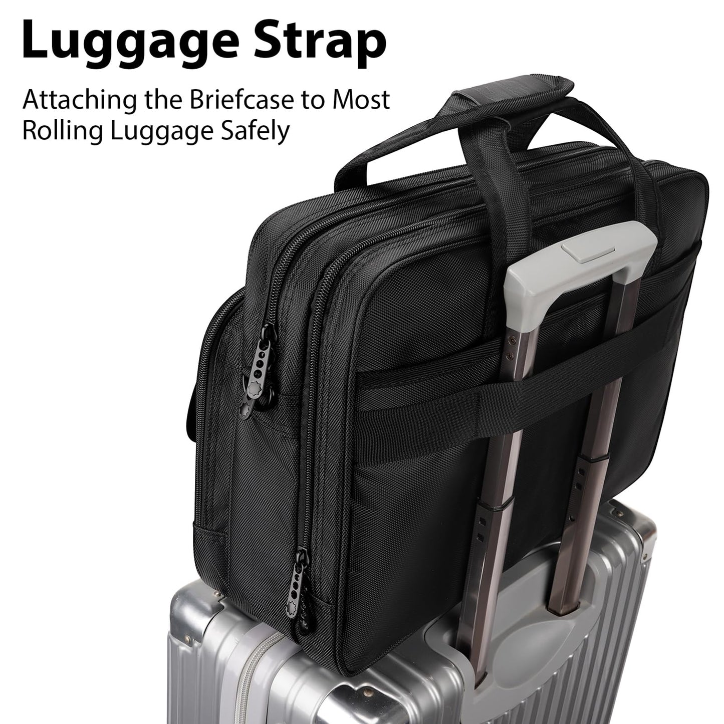 Taygeer 17 inch Laptop Bag, Men's Briefcase Large Work Bag Office Business Notebook Bag Waterproof Laptop Bag for Work Travel Gifts for Men, Black