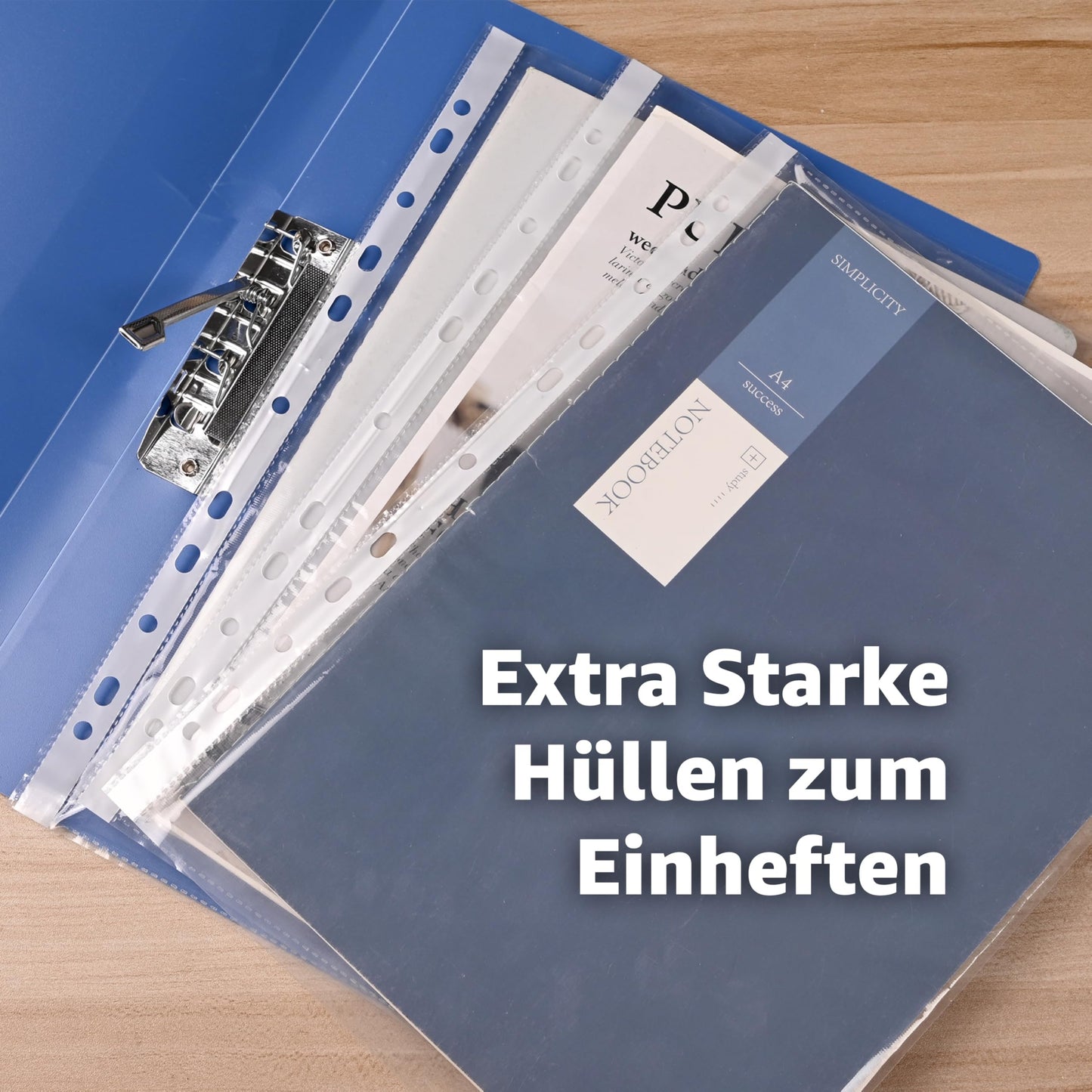 500x premium sheet protectors folder cover transparent in DIN A4 size - clear sleeves with punching holes - plastic covers for filing - sheet protector film & covers