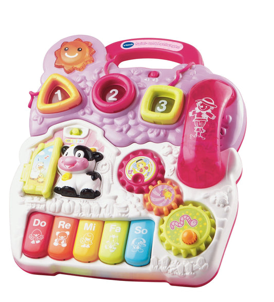 Vtech Baby Walker in pink - adjustable speed, music, and removable playboard - for children aged 12-36 months.