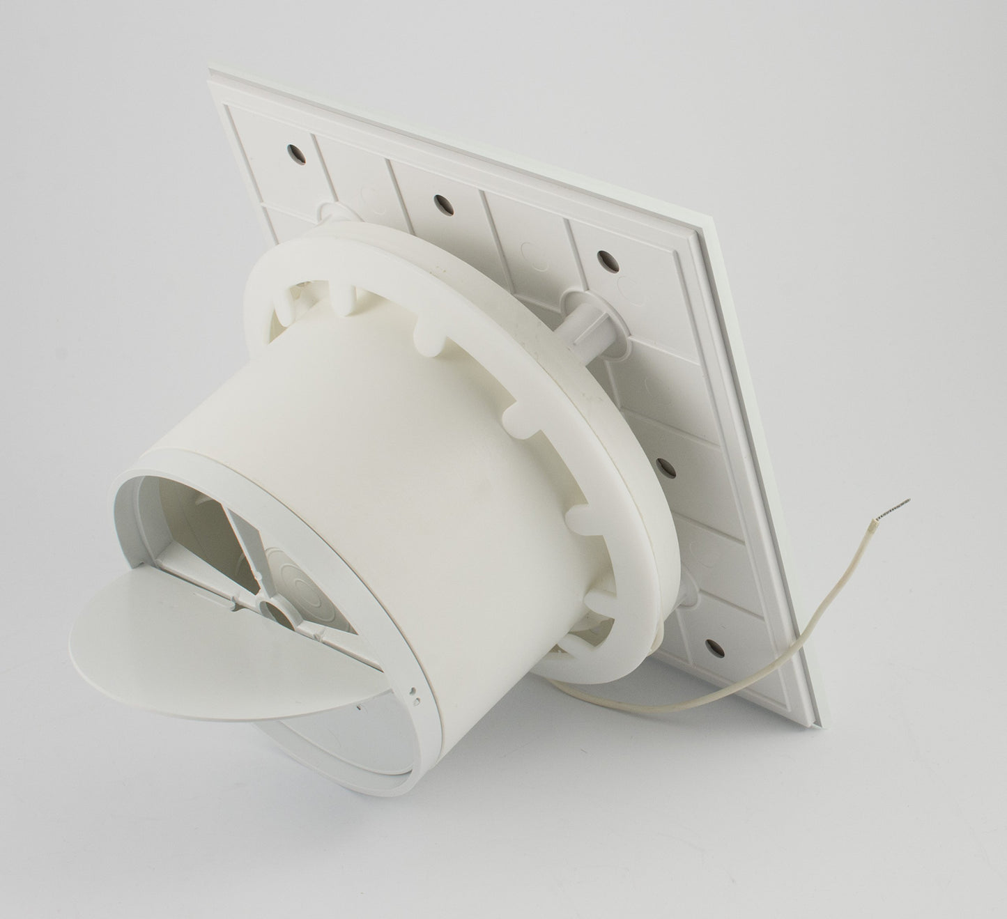 Fan Bathroom Extractor Fan with integrated backdraft shutter Glass front powerful 105 m³/h very quiet 39 dB ball bearing made in EU White