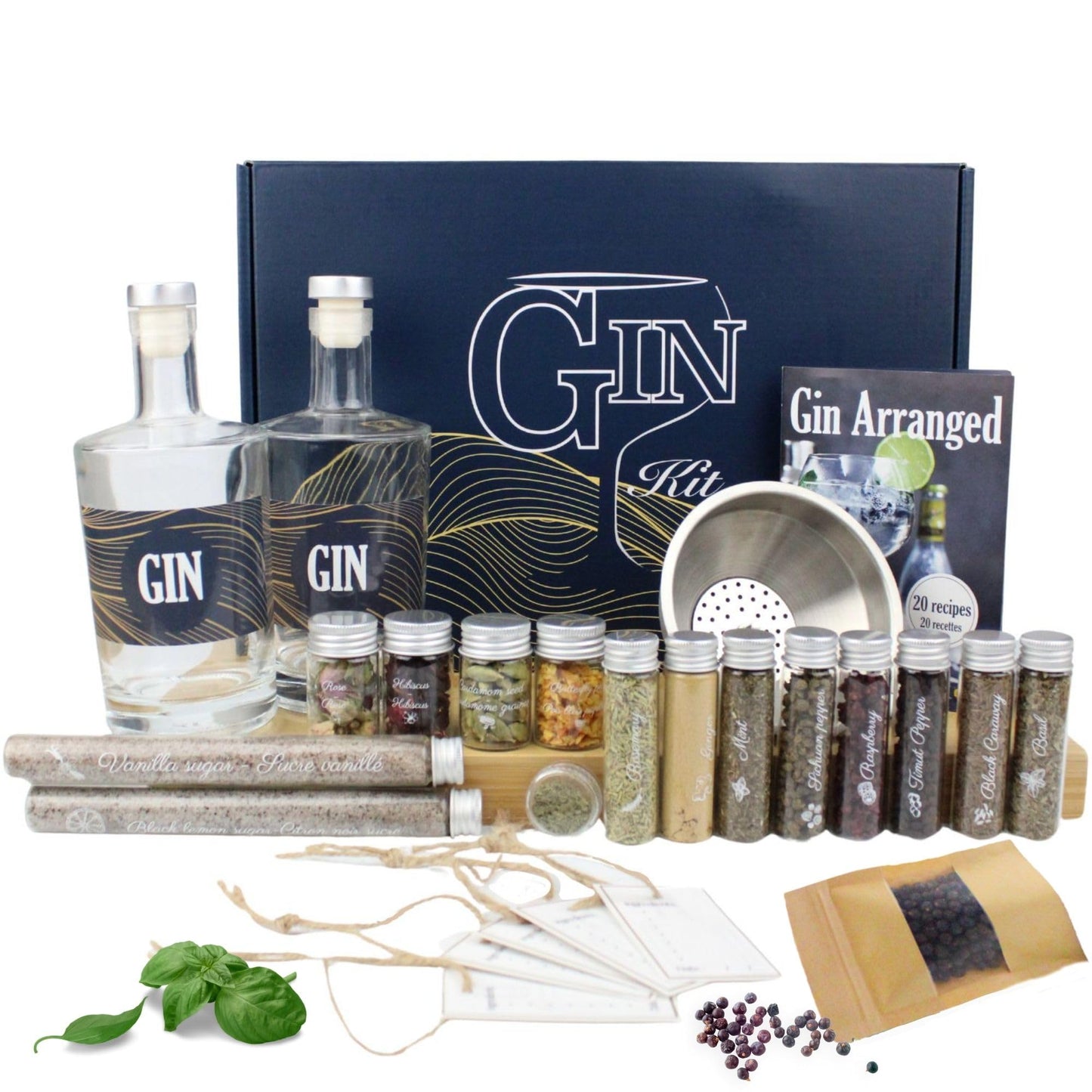 L&G® Gin set - spice and accessory set for personalized creations, ideal unique gift for Christmas, birthday or Valentine's Day, unparalleled DIY tasting experience.