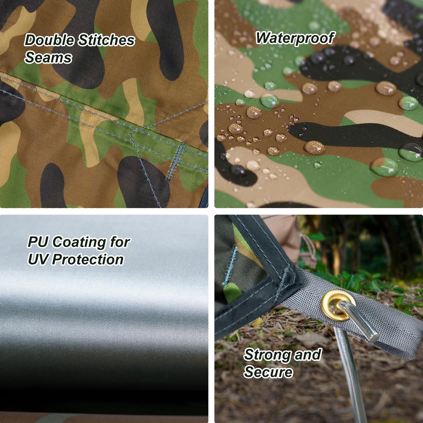 Unigear Tarp Rain Fly, waterproof tent tarp, lightweight, foldable, ideal for camping and protection against rain, snow, and sun.