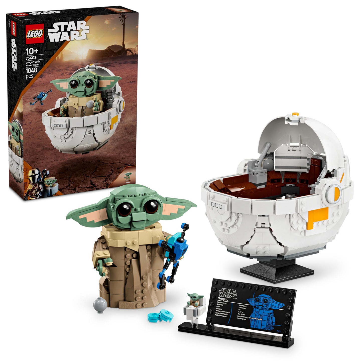 LEGO Star Wars 75403 Grogu in His Hover Pram from The Mandalorian - Collectible Minifigure - Build, Play, Display Model - Home Decor - Gift for Boys and Girls 10+