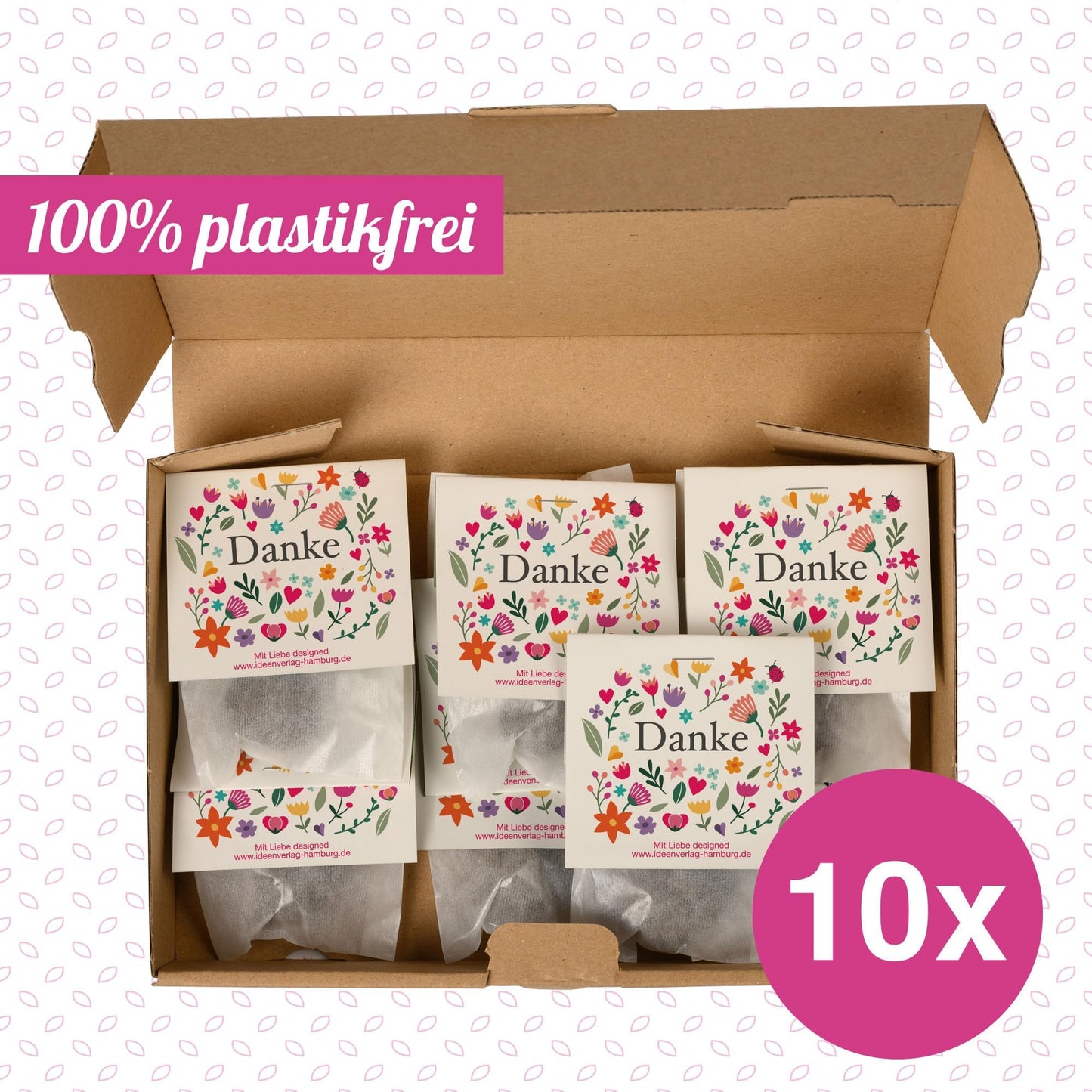 10x "Thank you" seed bombs - small gift & party favor - seed bombs for colleagues, guests & children - flower bombs, flower seeds & flower balls as a thank you - seed bomb & seed balls