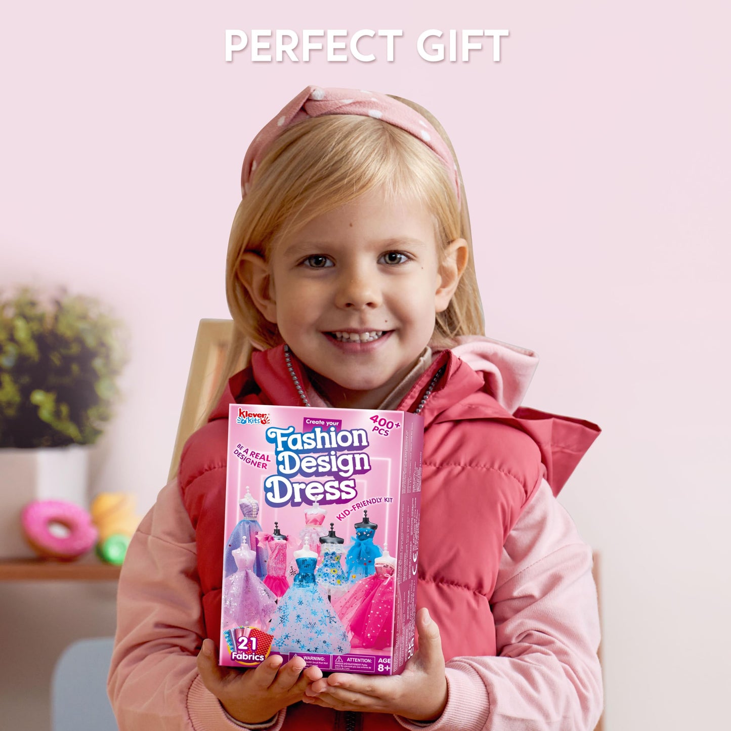 Clever Kits 400+ pieces Fashion Design for Girls, DIY Fashion Design Sewing Kit Set with 3 Mannequins, Gifts for Girls 8 9 10 11 12+ years, Creative Craft Kit for Kids 8+ years.