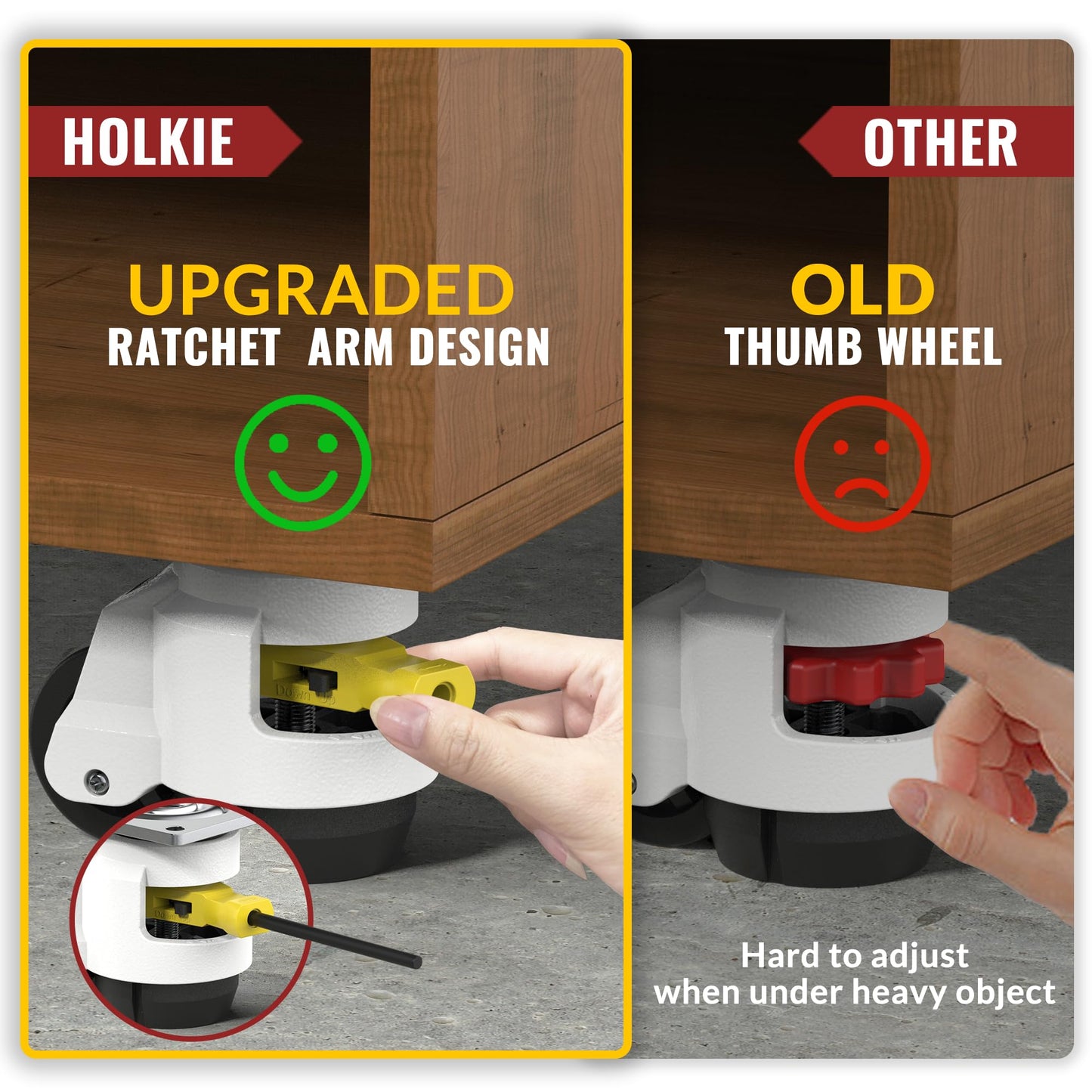 4 heavy-duty casters with ratchet grip design for workbench load capacity 1000 kg swivel casters TD80 industrial casters furniture casters