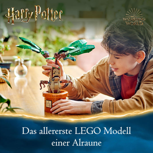 LEGO Harry Potter Mandrake Plant: Plant toy with pot, magical gift for girls, boys, and all fans, playset for imaginative kids, home decor 76433