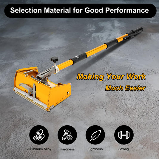 Drywall trowel, drywall flat box, and drywall flat finishing tools with 90-150 cm adjustable handle. Rotates 30° left/right, 90° up/down for wall and ceiling finishing.
