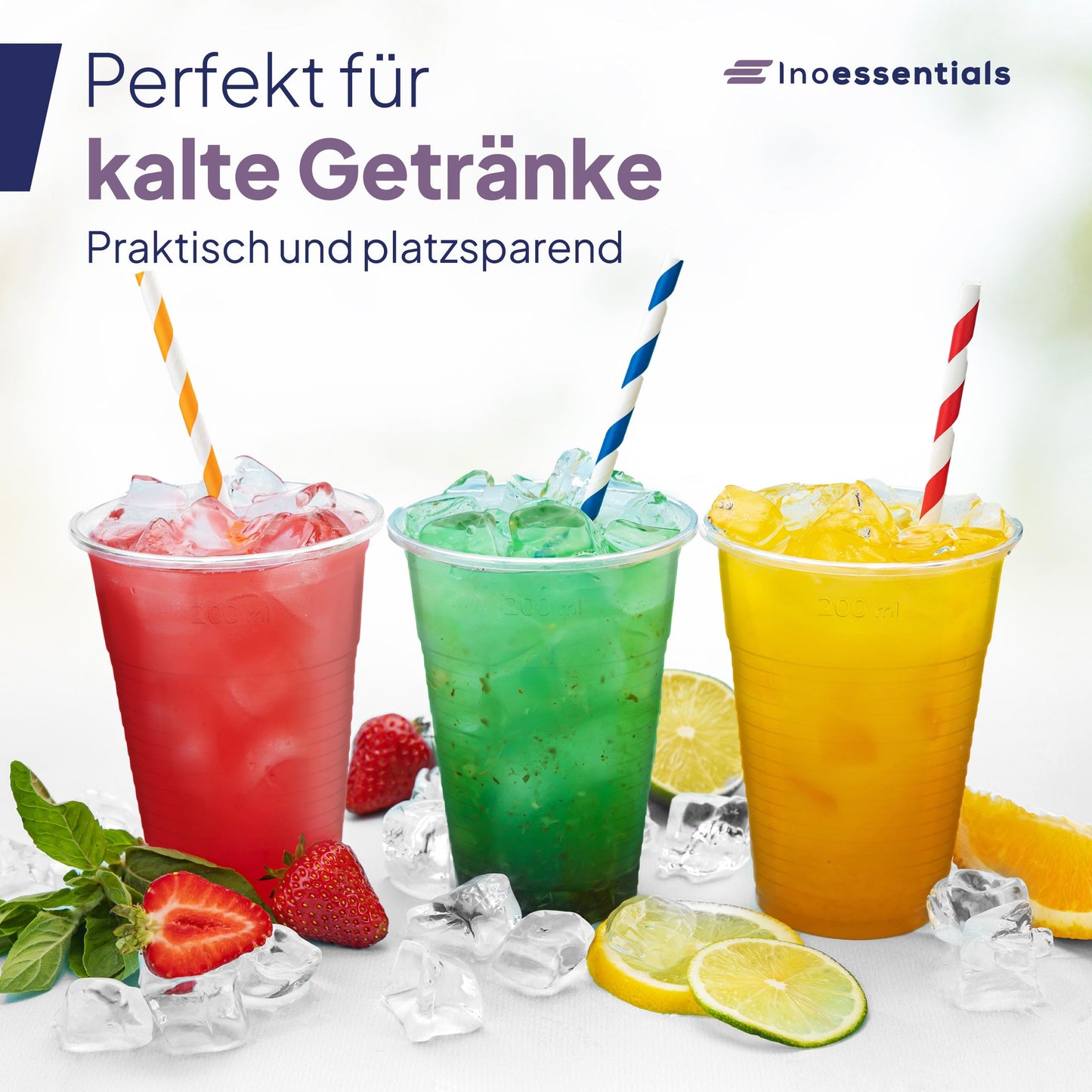Inoverse 1000 pieces Plastic Cups, 0.3 L Transparent Disposable Cups, Plastic Party Cups, Beer Cups, Water Cups.