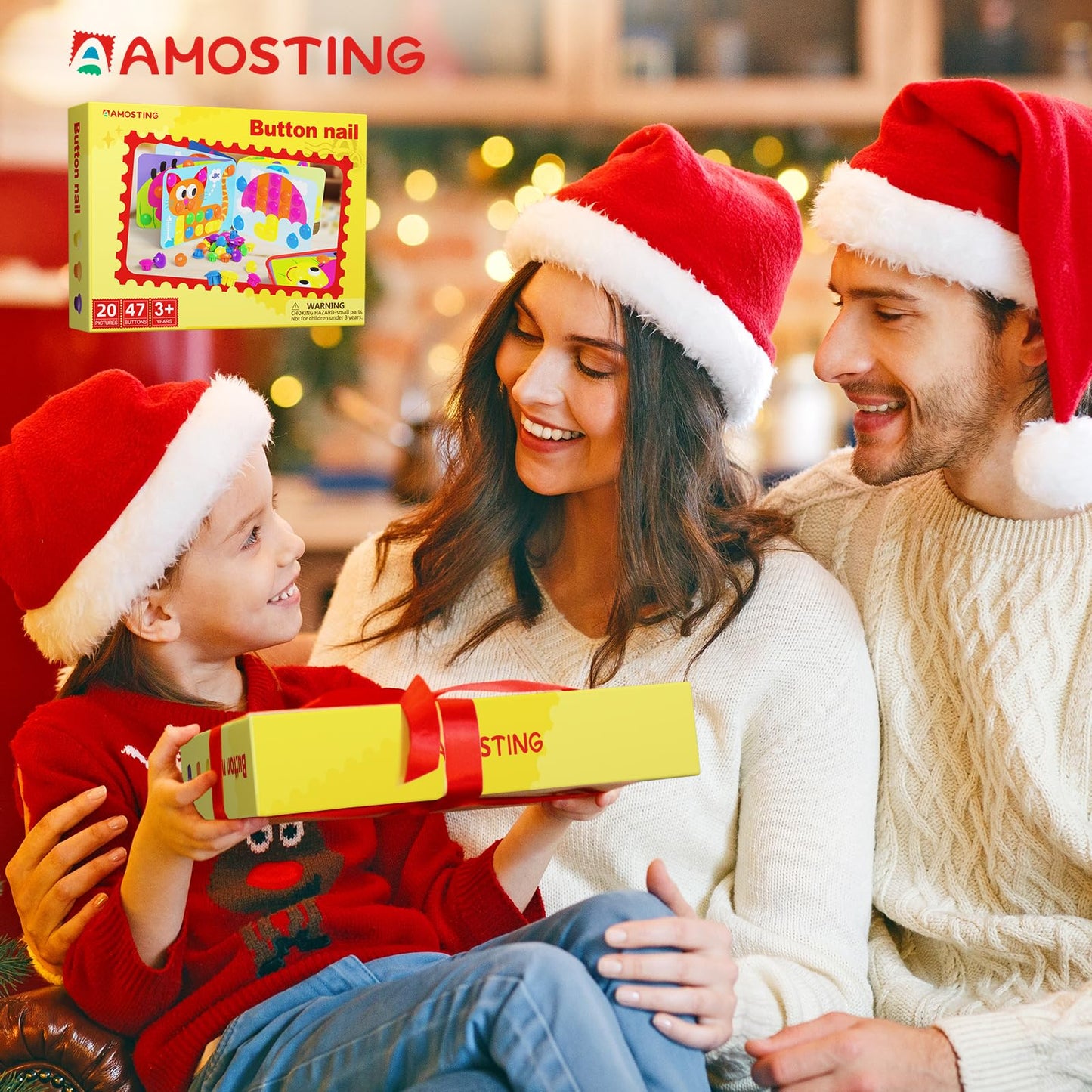 AMOSTING Matching Game for 2+, kids learning colors, toy for 2 and 3 year olds, 20 picture cards
