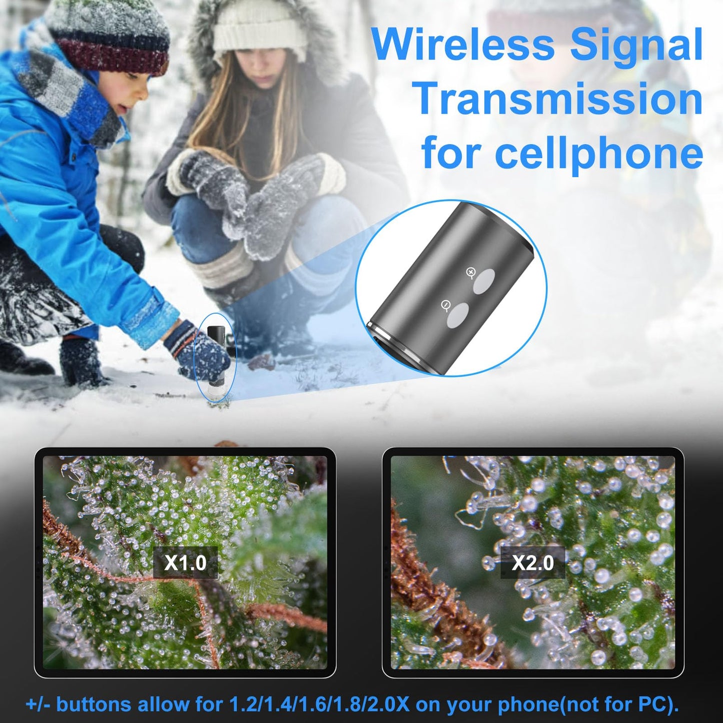 Ninyoon 4K WiFi Microscope Upgraded Stand for iPhone Android PC, 50-1000X USB Digital Microscope Wireless HD Endoscope Camera for All Mobile Phones iPad Android Tablet Windows Mac Chrome Linux