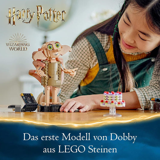 LEGO Harry Potter Dobby the House Elf Set, movable iconic figure, toy, bedroom accessory & decor, character collection, gift for girls, boys, teens, and all fans aged 8 and up 76421