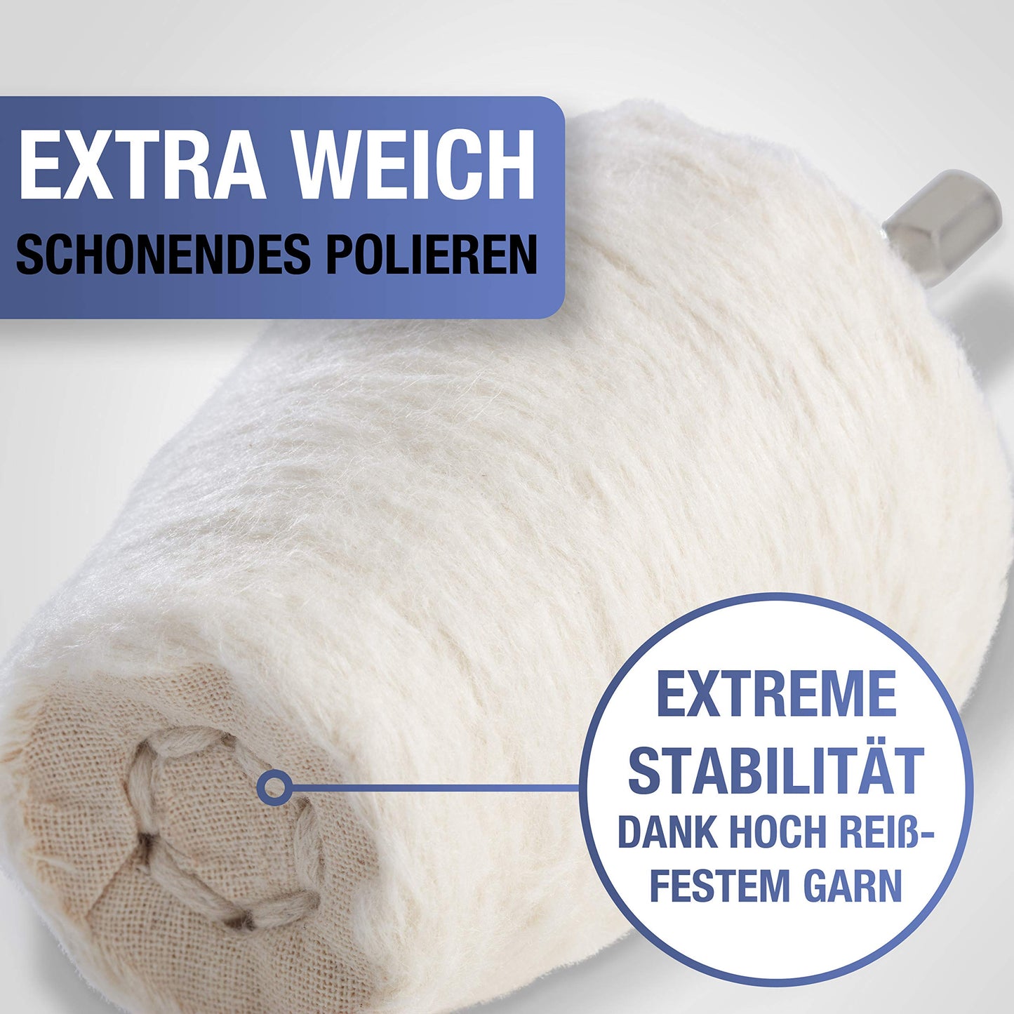 SCAZANA® polish attachment for cordless drill - Includes high-quality hex shank - Gentle polishing pads for drill machine - 6-piece polishing attachment with convenient storage bag.