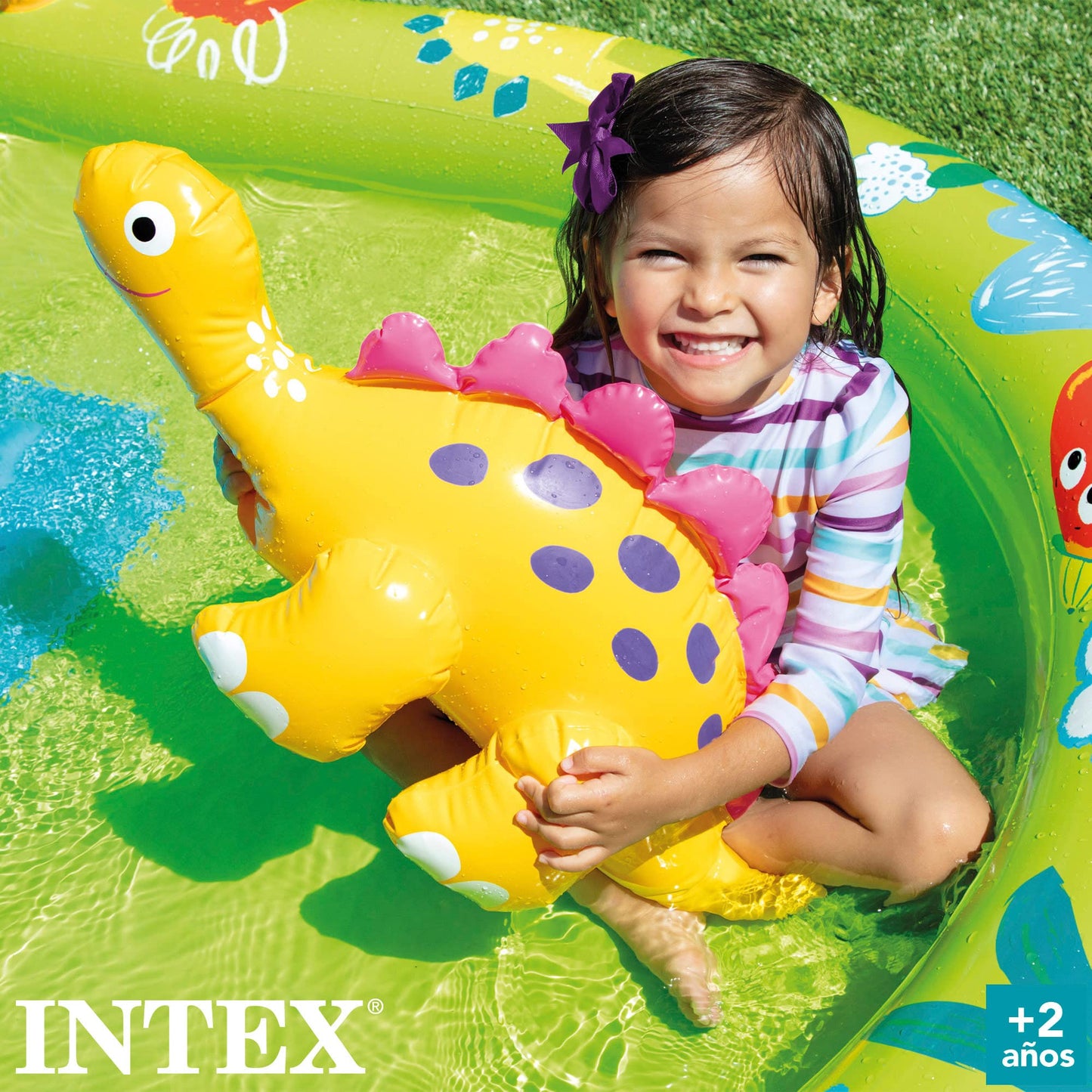 Intex 57166NP Playcenter Small Dino Dinosaur Inflatable Play Field, Multicolor