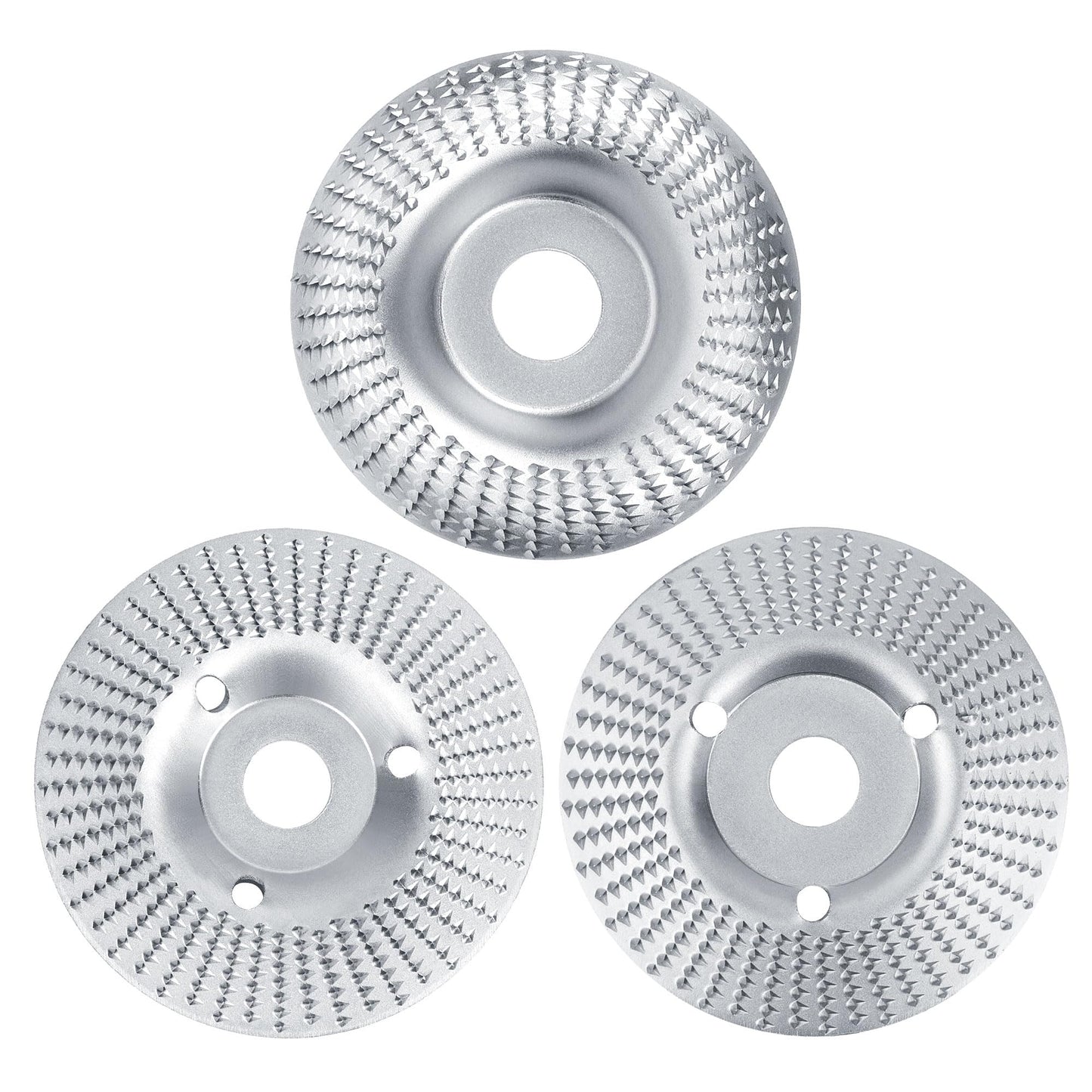 3 pieces of wood sanding discs for angle grinder - grinding discs, woodworking tools for carving and sanding wood, softwood, hardwood (silver)