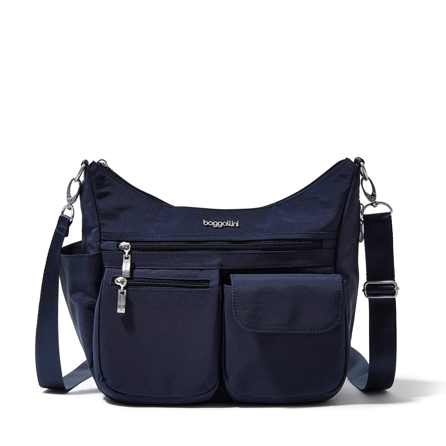 Baggallini women's crossbody bag, 27.9 X 22.9 X 11.4 cm, RFID hobo bag Modern Everywhere Bag, French Navy