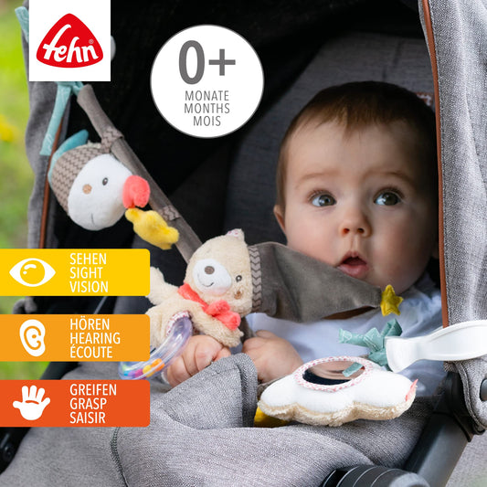 Fehn stroller chain toy Bruno - baby mobile chain with cute figures to hang on strollers, car seats, or cribs - stroller accessory for babies and children from 0+ months.