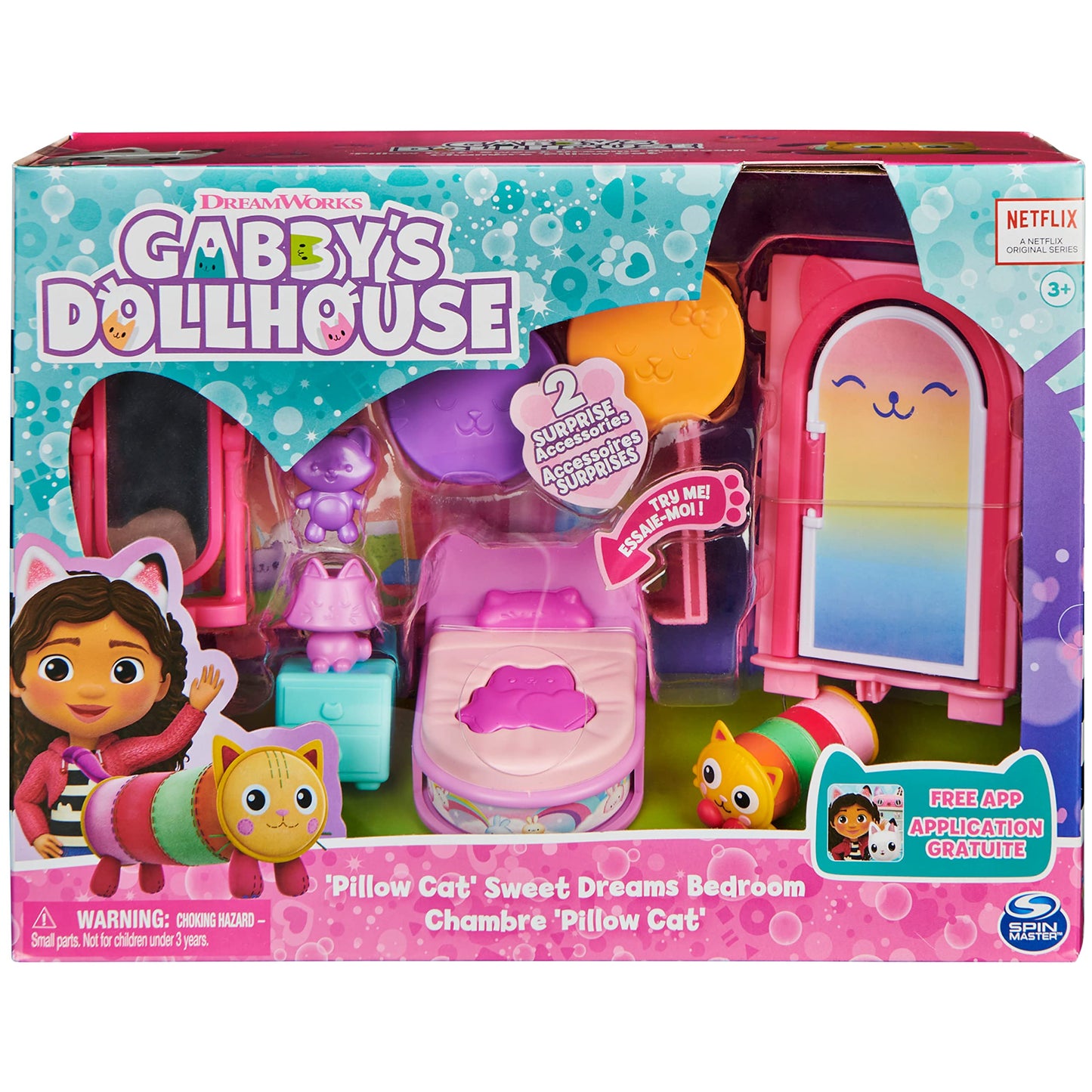 Gabby's Dollhouse Deluxe Room, Sweet Dreams, bedroom with cuddly cat & Deluxe Room, Craft-a-riffic Room, craft room with Baby Box
