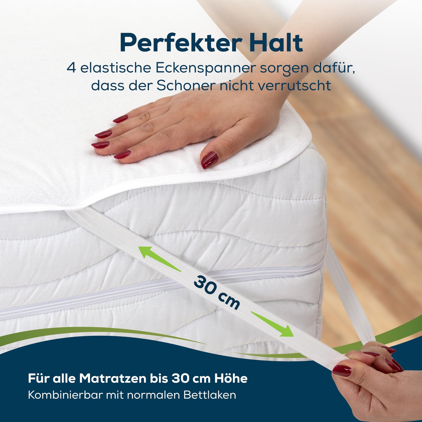 Sensalou waterproof mattress protector 60 x 120 cm 2-piece set - mattress pad for small baby co-sleepers - waterproof moisture protection pad, Oeko-TEX certified, washable