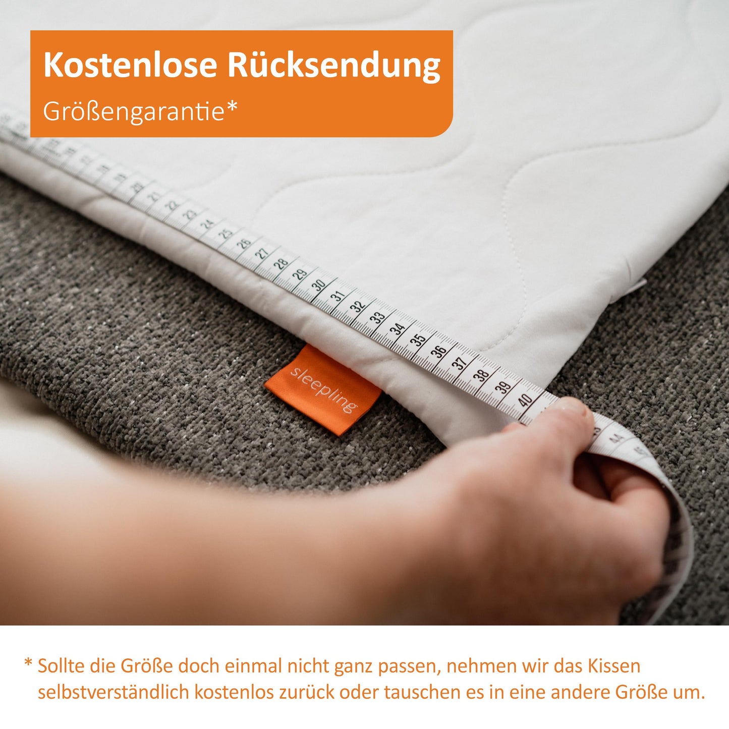 Sleeping pillow 60x80 cm, hypoallergenic, washable, Made in EU, Ökotex, large sleep pillow 60 x 80, bed pillow, pillow, Basic 100