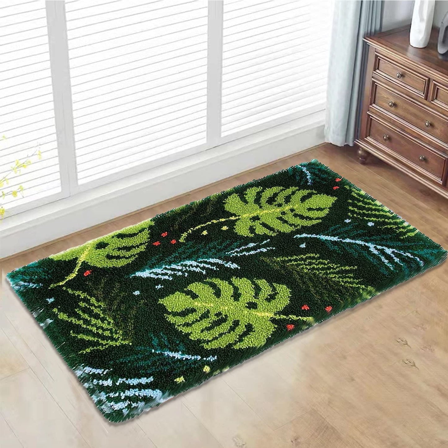 ROCKY&CHAO Latch Hook Rug Kit, 60x40cm DIY Knitting Carpet Set for Children and Adults.