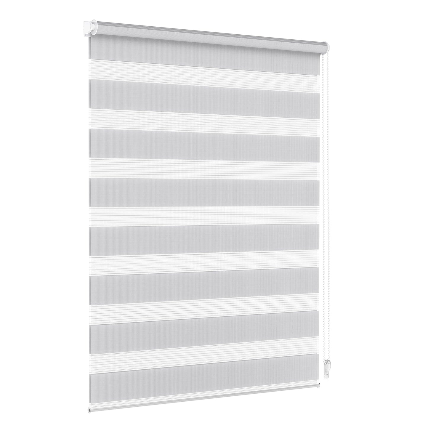 Jalousie Scout double roller blind clamp fix without drilling & with drilling, 92.5x210cm light gray roller window blind translucent & darkening, sun protection blind zebra roller for windows & doors.