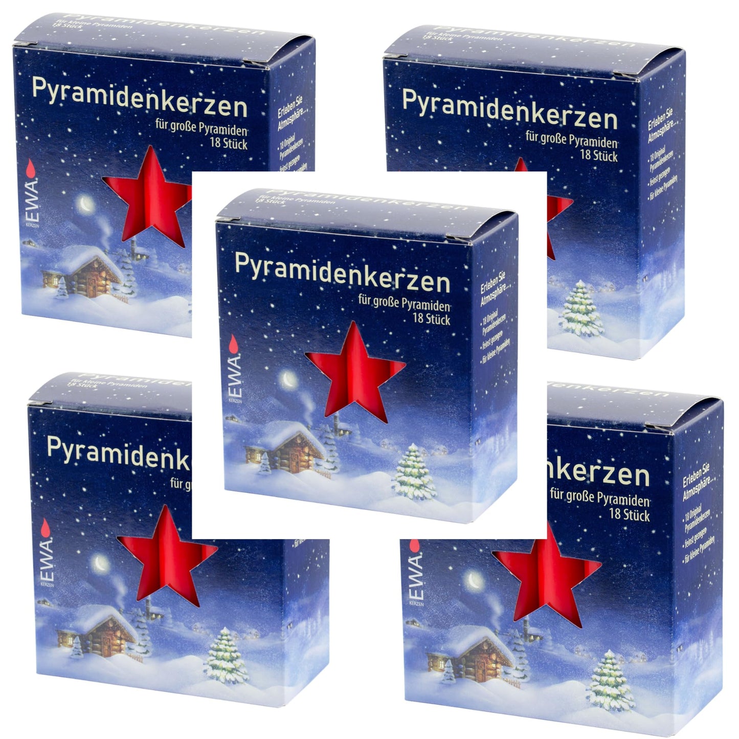 Jeka/EWA - Pyramid candles for large pyramids Size 17.2x105mm 18 pieces/pack (90, red)