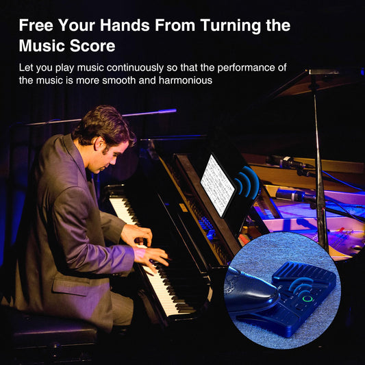 LEKATO Bluetooth Page Turning Pedal, Wireless Page Turner, Rechargeable Page Flipper for Smartphone Tablet Computer, 5 Modes, Wireless Foot Switch for Playing Instruments or Prompting