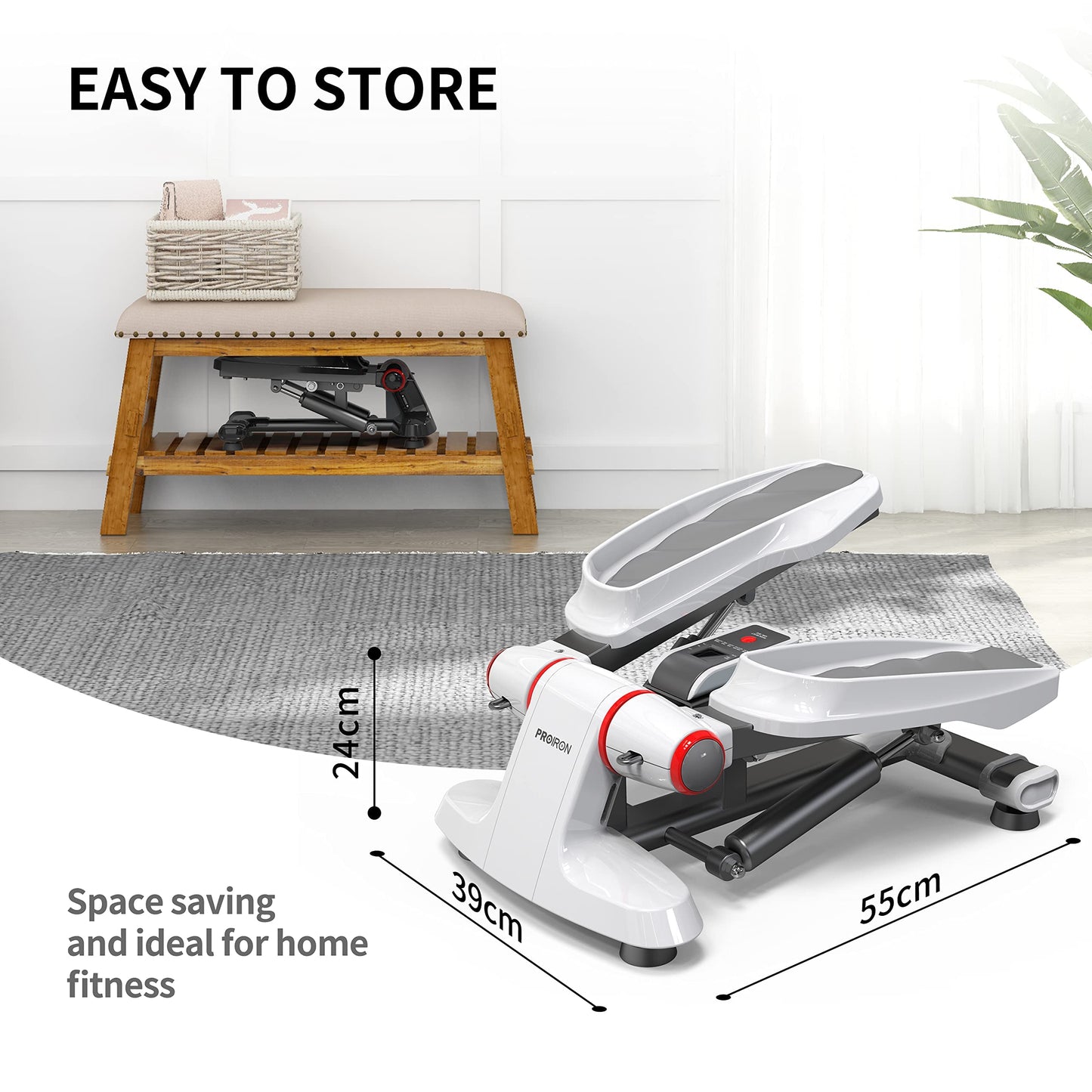PROIRON Stepper for Home, Swing Stepper 120kg with Display for Leg and Butt Training, Mini Stepper Sport Stepper Twister Stepper Cardio - wear-free hydraulic cylinders - noiseless